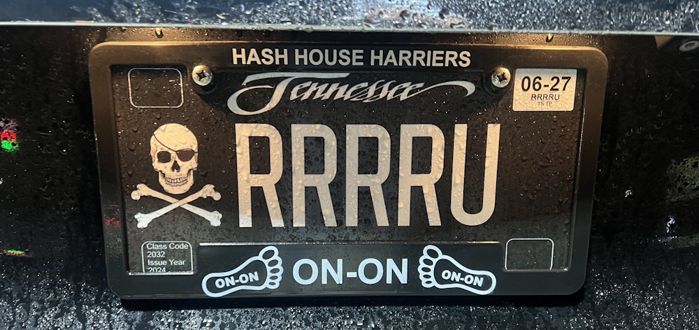 Tennessee RRRRU license plate with an On-On frame