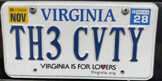 Hash-themed license plate belonging to Cavity Search of Tidewater H3